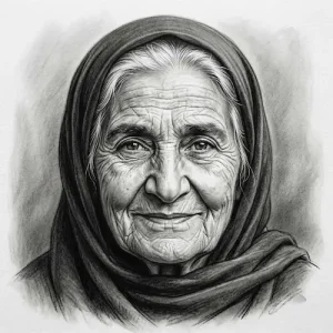 نقاشی سیاه قلم چهره نمونه3
