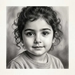 نقاشی سیاه قلم چهره نمونه4