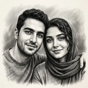 نقاشی سیاه قلم چهره نمونه5