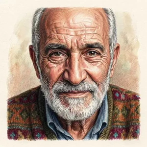 نقاشی مداد رنگی چهره نمونه2